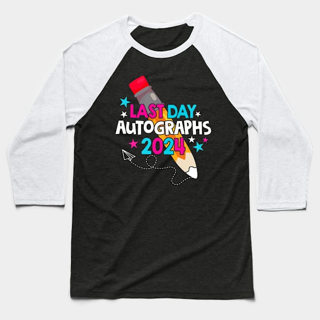 End Of The Year Autographs Last Day of School Summer Break Baseball T-Shirt by Tater's 